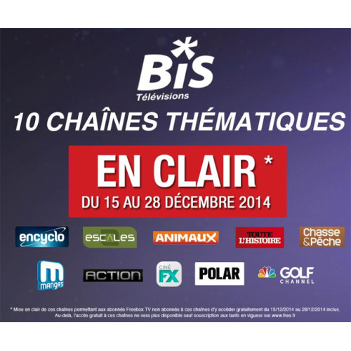 Freebox TV : une quinzaine de chaînes en clair en décembre