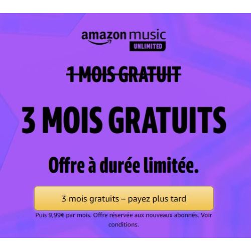 Amazon Music Unlimited : 3 mois gratuits jusqu'au 10 janvier !