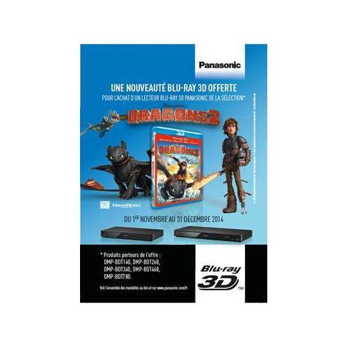 Dragons 2 offert pour l’achat d’un lecteur Blu-ray 3D Panasonic