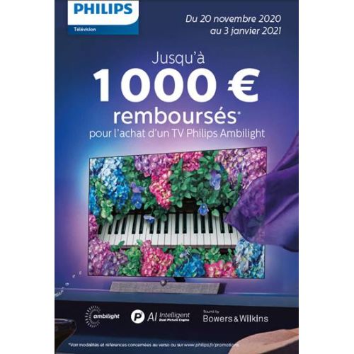 TV Philips Ambilight : Jusqu'à 1000 euros remboursés jusqu'au 3 janvier 2021