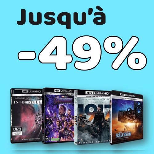 TOP : 4K Ultra HD Blu-ray : Jusqu'à -49% sur une large sélection !