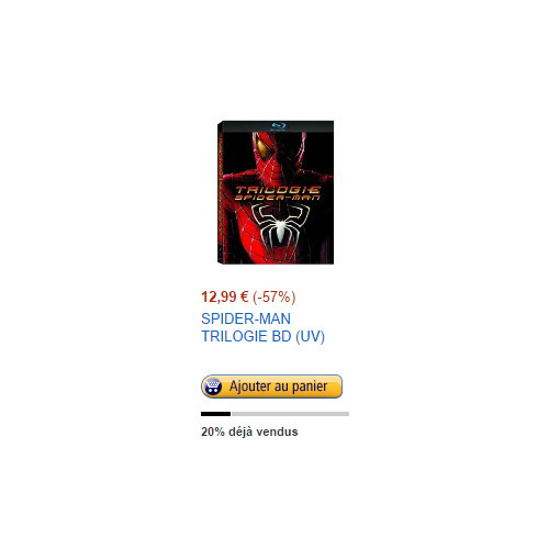 9.99€ pour la trilogie Spider-Man en Blu-ray