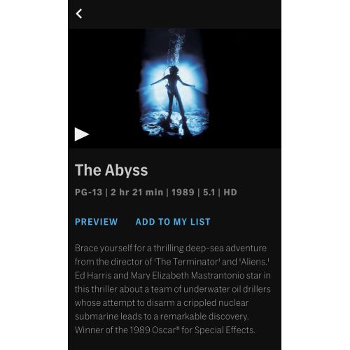 The Abyss : Une version en haute définition aperçue sur la plateforme HBO