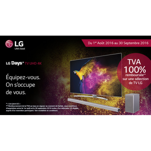 LG Days : TVA 100% remboursée sur les TV 4K jusqu'au 30 septembre