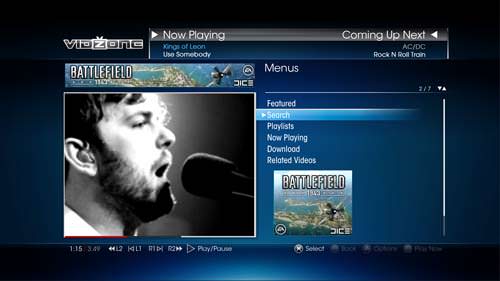 Clips musicaux : Lancement aujourd'hui de « Vidzone » sur PS3 !